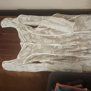 House of London White Ivory Lace Mini Dress